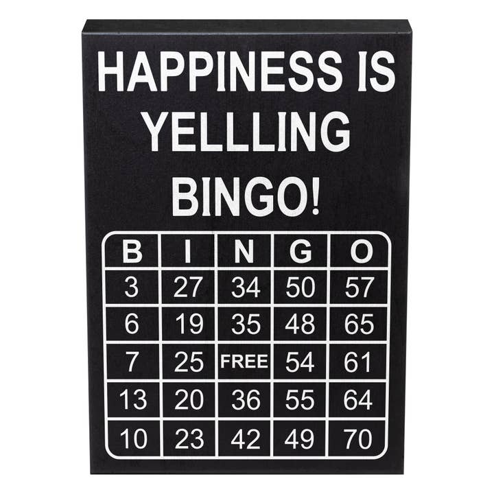Happiness is Yelling Bingo!™️ Wooden Sign for wholesale by JennyGems