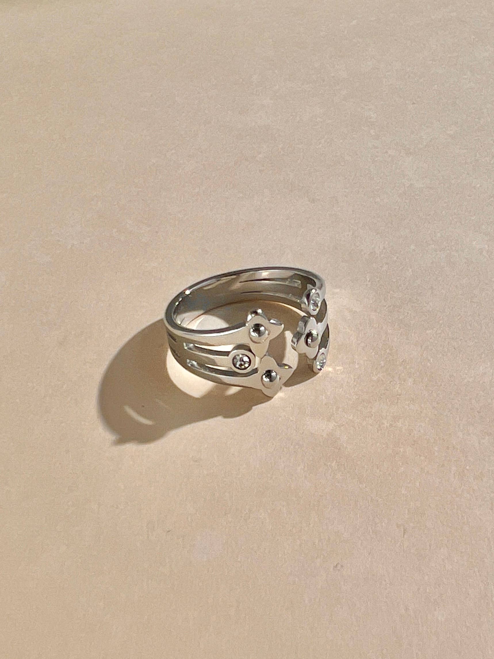 COSMOS – wholesale Multi-stone ring – Adjustable stainless steel ring with star and sparkling rhinestone0