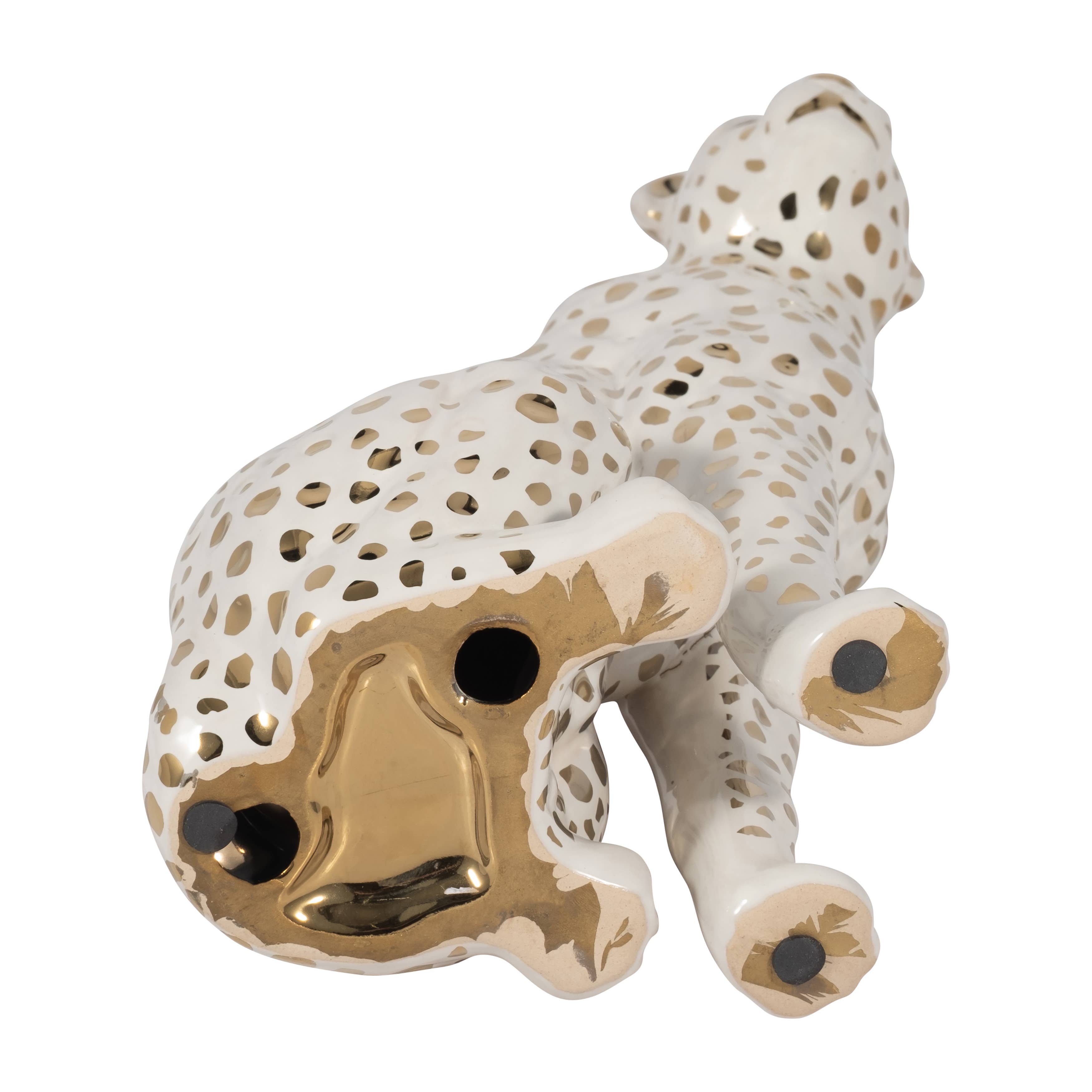Sagebrook Home - Wholesale Decorative Figurine - Ceramic Sitting Leopard Decorative Figurine - White, 11 in.11