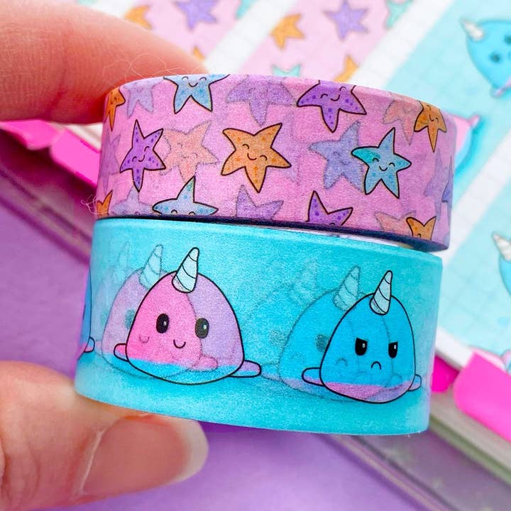 Nifty Narwhal Washi Tape Collection for wholesale by Shine Sticker Studio