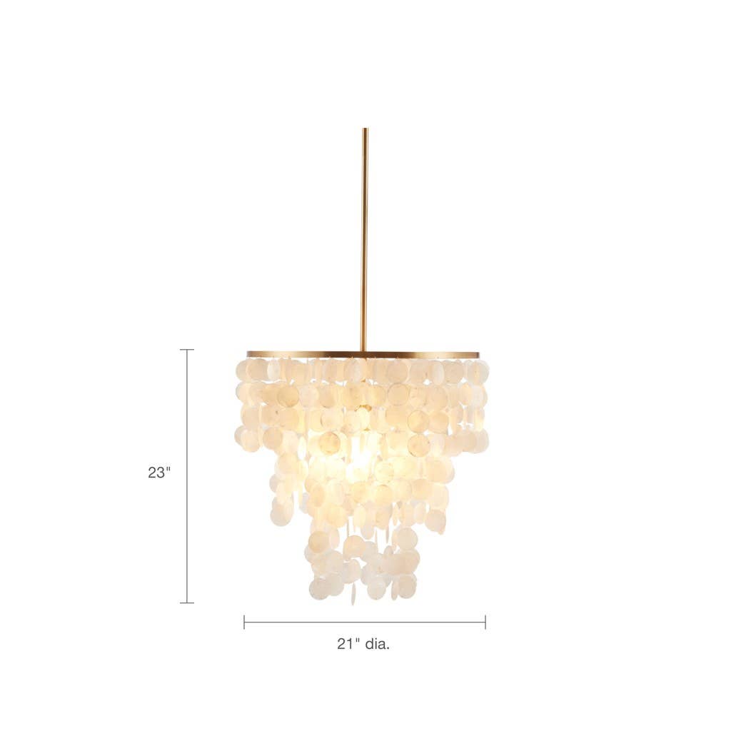 Olliix - Wholesale Chandelier/Hanging Light - 1-Light Shell Drape Elegant Chandelier with Gold Base7
