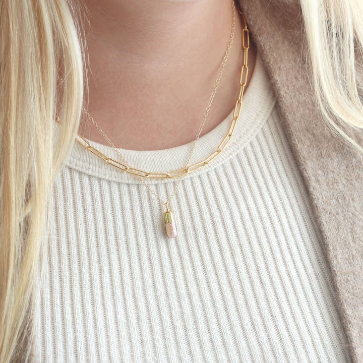Kris Nations - Wholesale Pendant/Charm Necklace - Chill Pill Enamel Necklace 18K Gold Vermeil | Sterling Silver Charm | Gold Filled | Sterling Silver Chain Multiple Colors 16-18 Inches Nickel Free Ships from CA