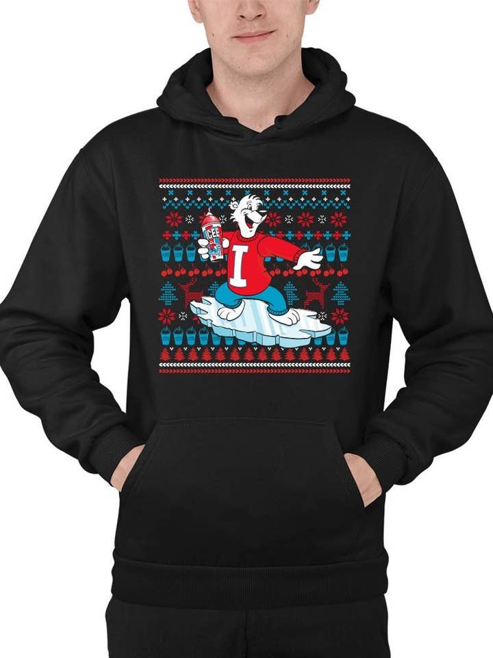 Officially Licensed ICEE Polar-Bear Holiday Sweater - Festive Vibes Men's Hoodie for wholesale by Snack Tees