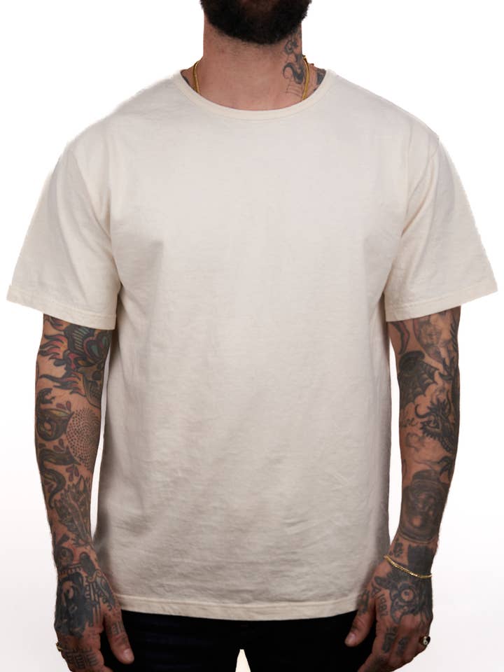 The 50/50 Upcycled Cotton Shirt - CLASSIC TEE - NATURAL for wholesale on Faire3