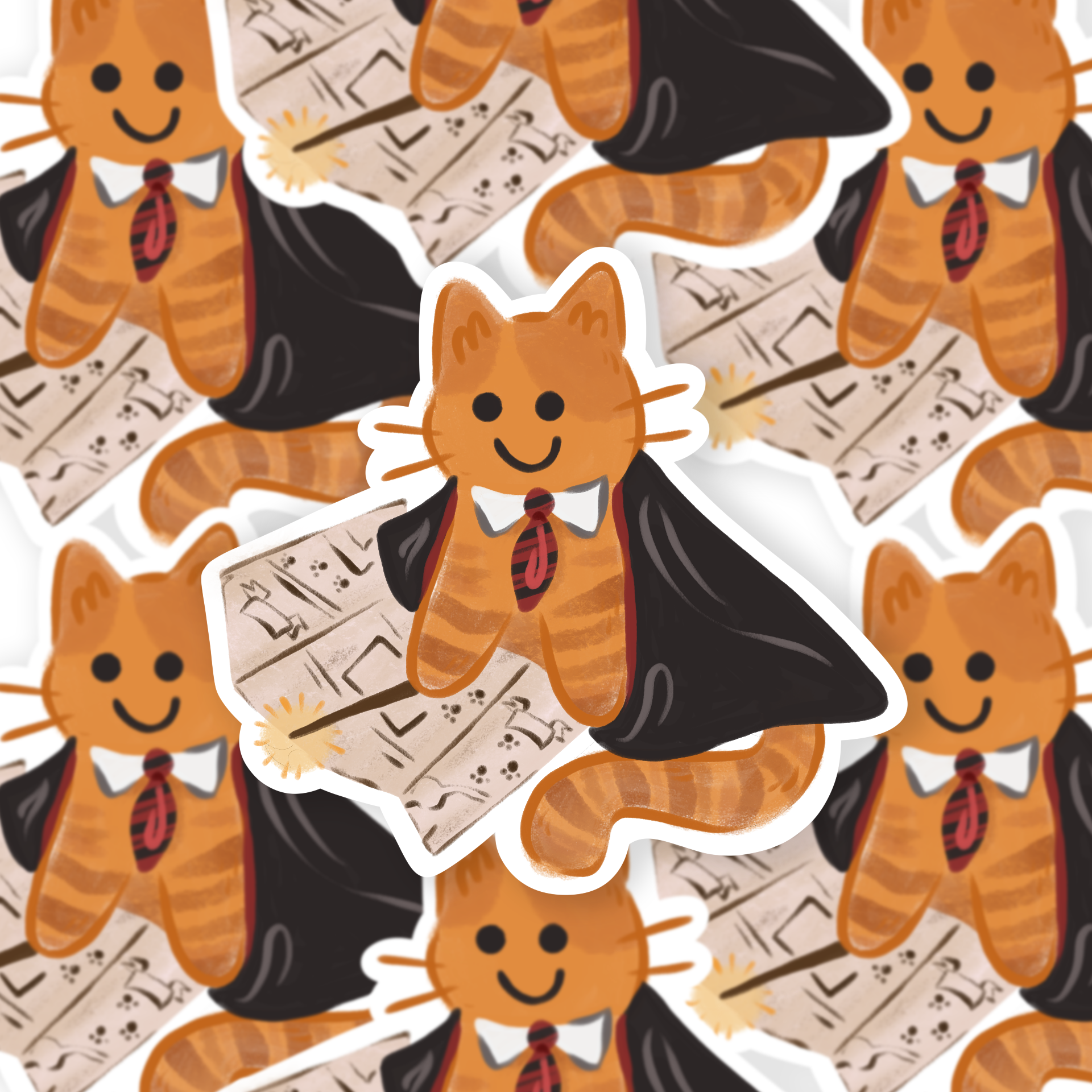 The Stray Shop - Wholesale Sticker - Gryffurdor Cat Sticker1