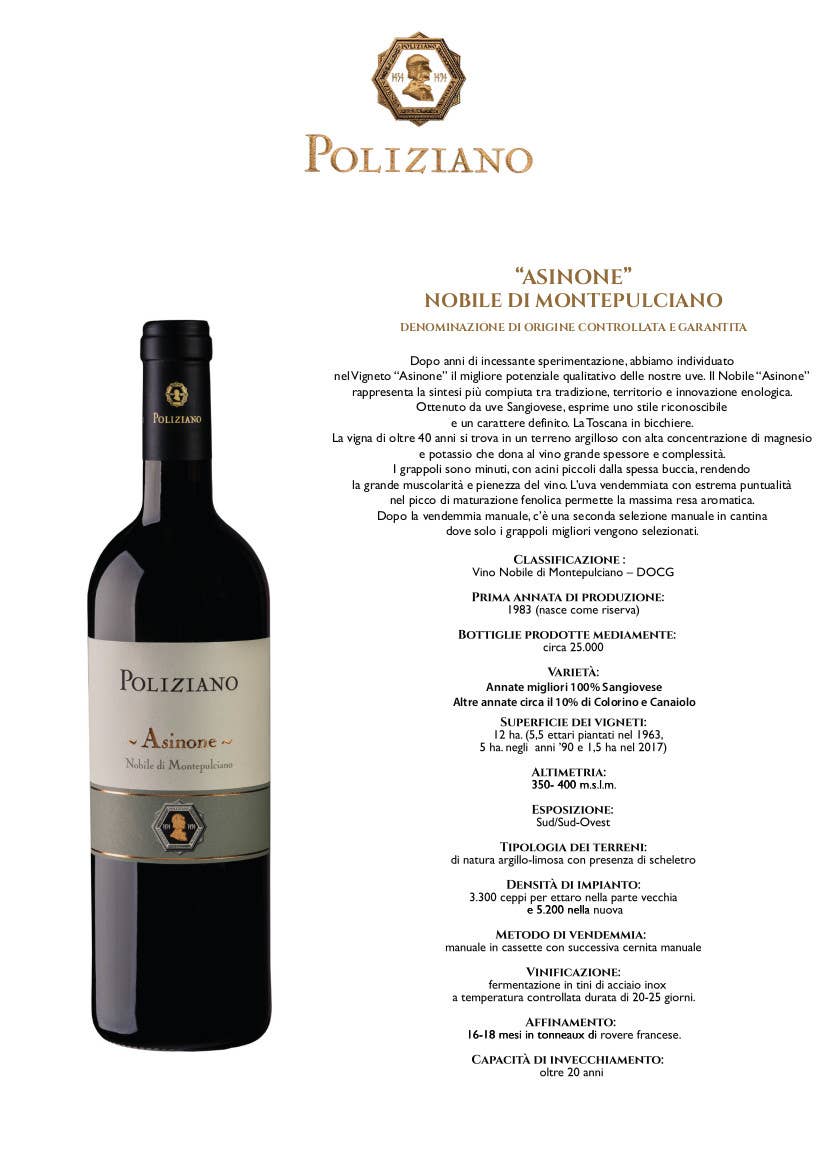 Metina SAS - Wholesale Red Wine - Asinone Vino Nobile Di Montepulciano Poliziano Magnum 1.5 L 3