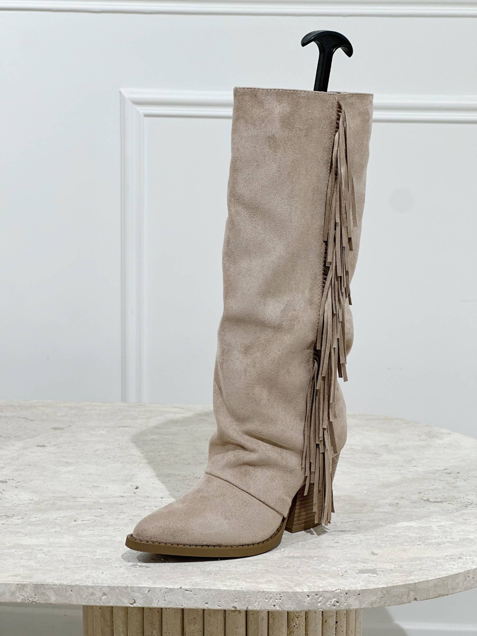 Stephan Paris - Wholesale Boots - Women's - Western thigh-high boots in fringed suede LQ-1610