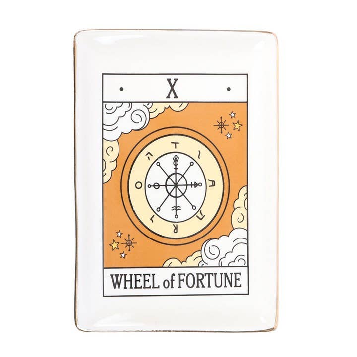 Something Different Wholesale - Wholesale Jewelry Dish - The Wheel of Fortune Vintage Tarot Card Trinket Dish1
