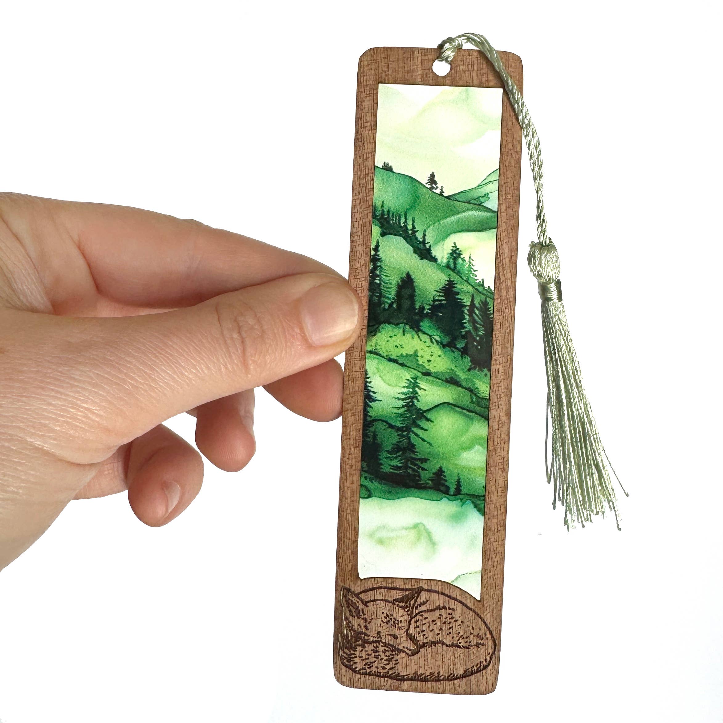 Art by Sharell - Wholesale Bookmark - Fox Bookmark | Wood & Acrylic Tassel Bookmark