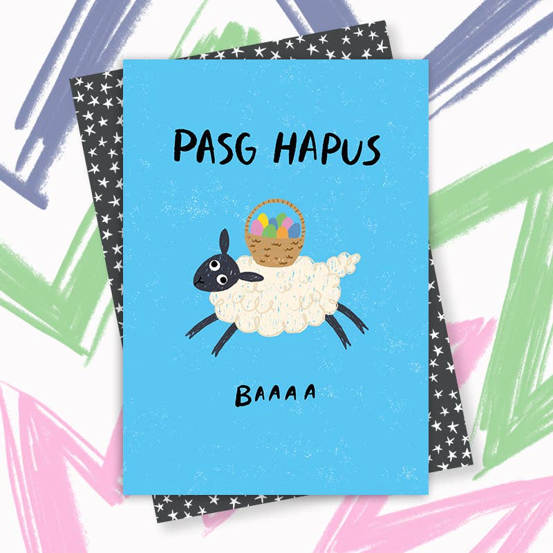 Dandelion Stationery - Wholesale Easter Card - Pasg Hapus (Happy Easter - Sheep) WELSH Greetings Card0