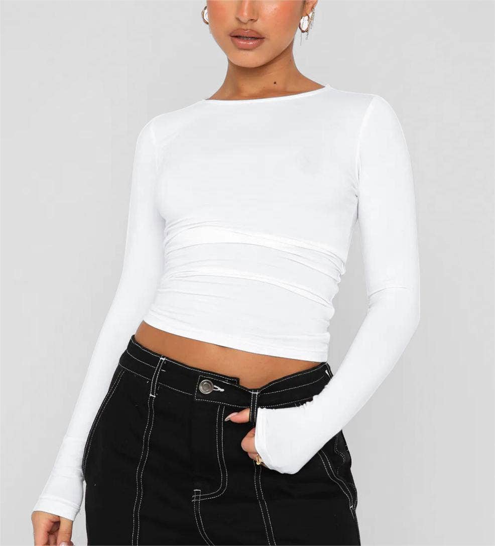 Rosa Clothing - Vente T-shirt – femme - t-shirt basique à manches longues et coupe ajustée pour femmes14