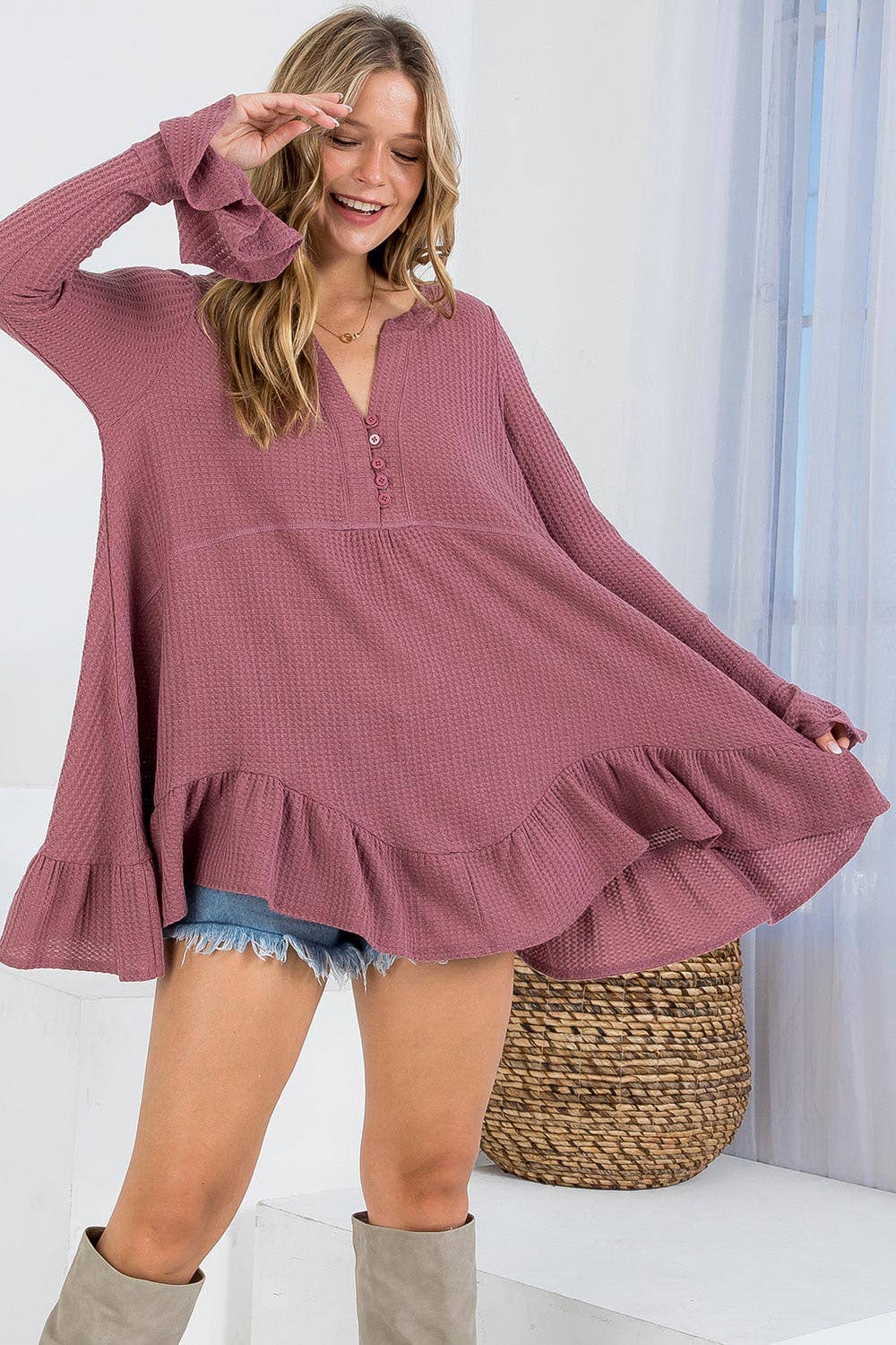 Sweet Lovely by Jen - Wholesale Tunic - Women's - SW275 - Waffle Knit Flare Top13