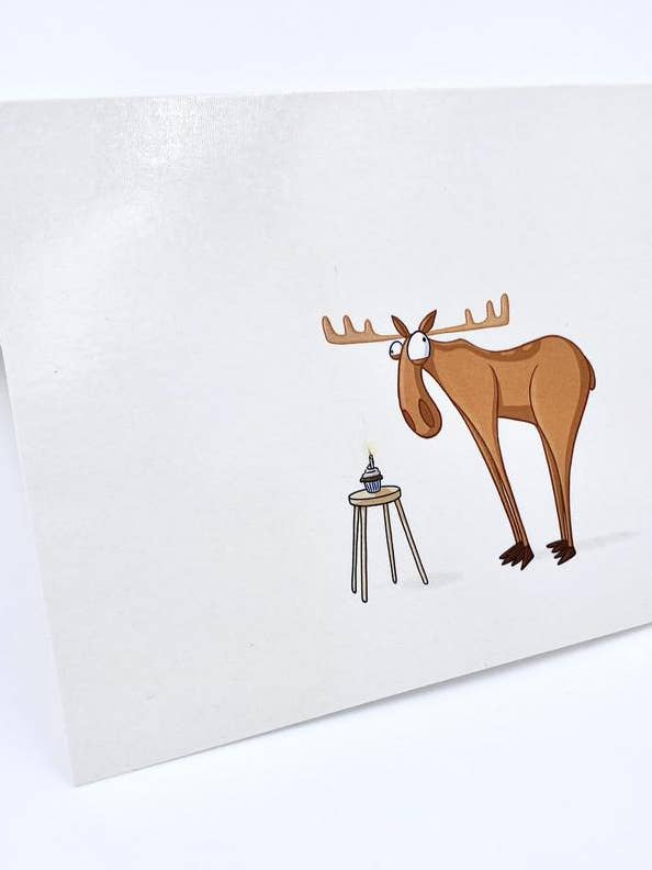 Cupcake Moose Cards (Happy Birthday!) for wholesale by FortHouse Studios