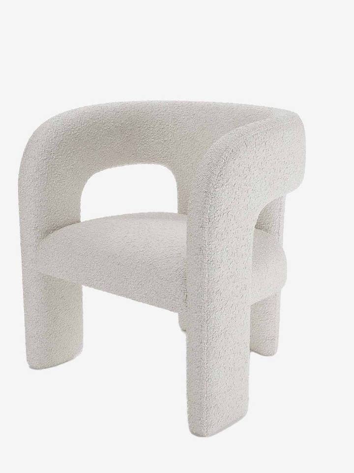 Eetkamerstoel in crèmegrijze bouclé Alfred voor wholesale door Potiron