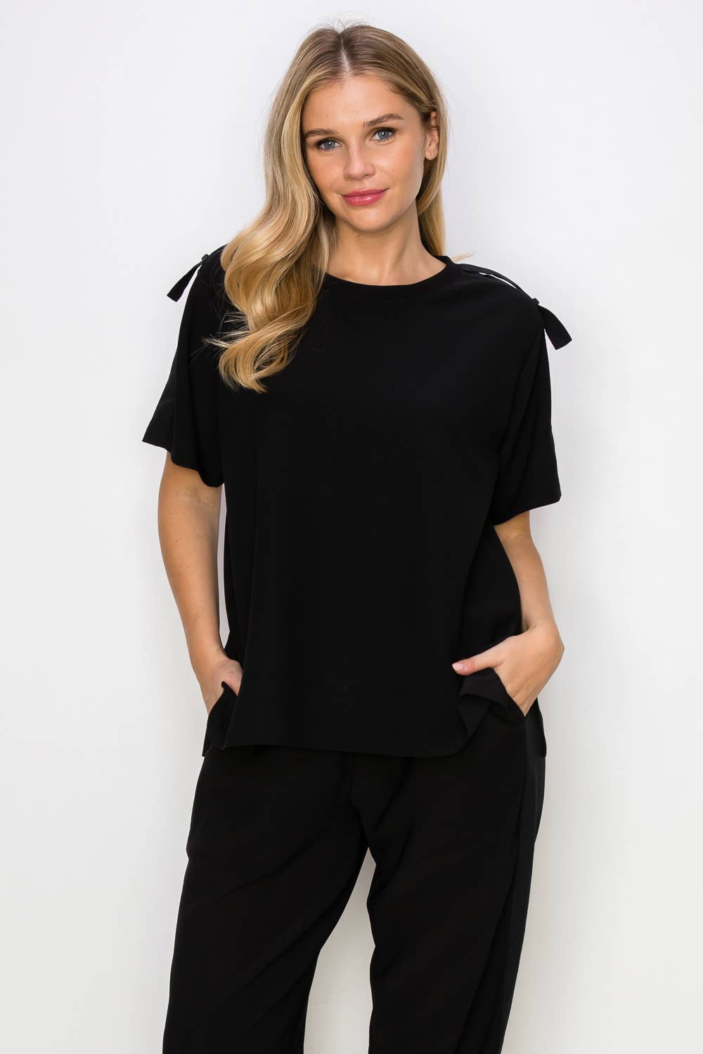Joh Apparel - Venta al por mayor Jersey corto de punto - Mujer - Top de Crepé Elástico Kate Knit0