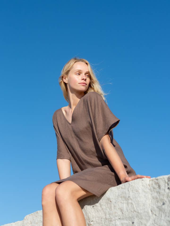 Peony linneklänning för wholesale av Love and Confuse