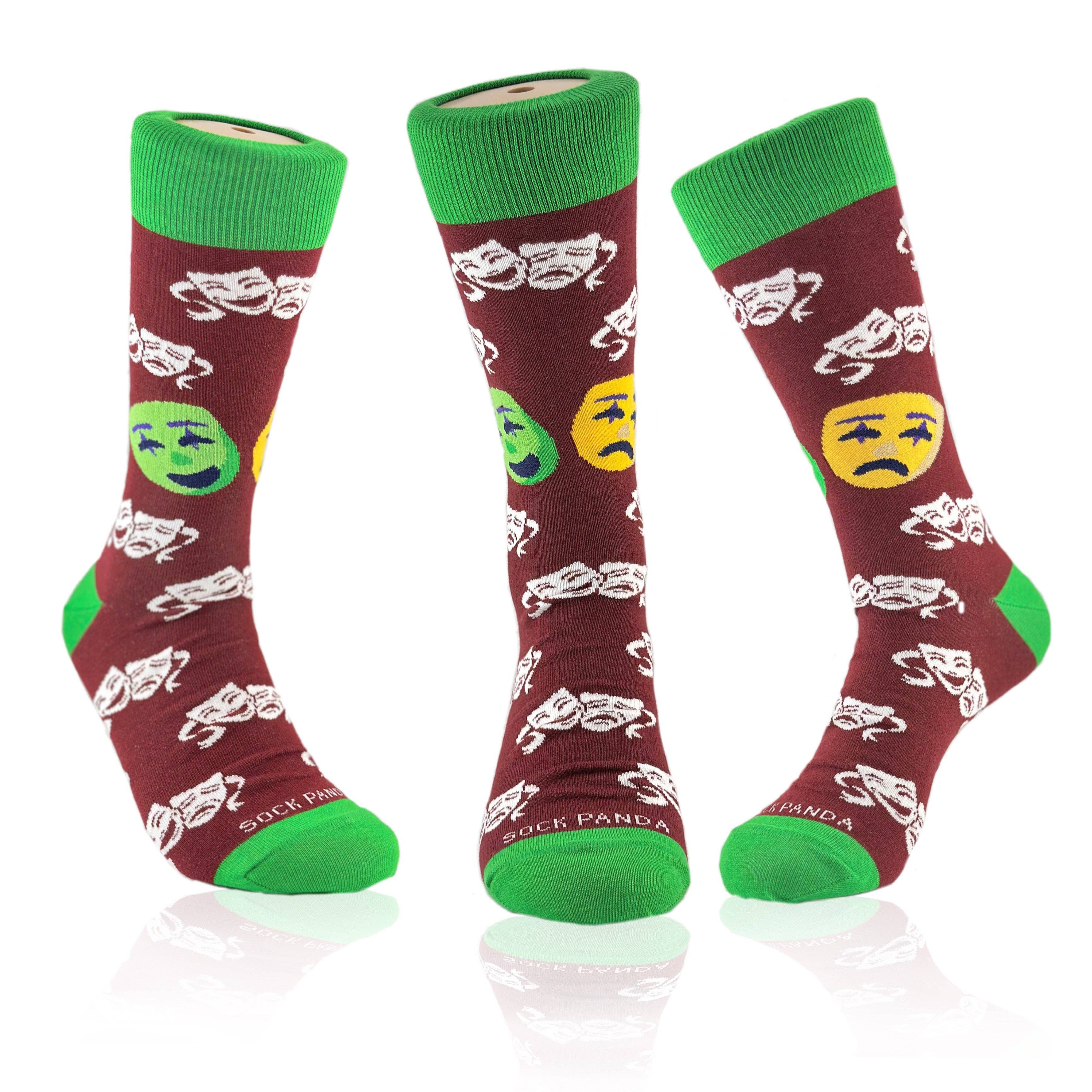 Sock Panda - Wholesale Socks - Unisex - Classical Comedy and Tragedy Masks Socks from the Sock Panda6