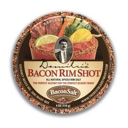 Demitri's Gourmet Mixes - Wholesale Salt - 4oz Bacon Rimshot Salt Tin (Case of 8 4oz Tins)3