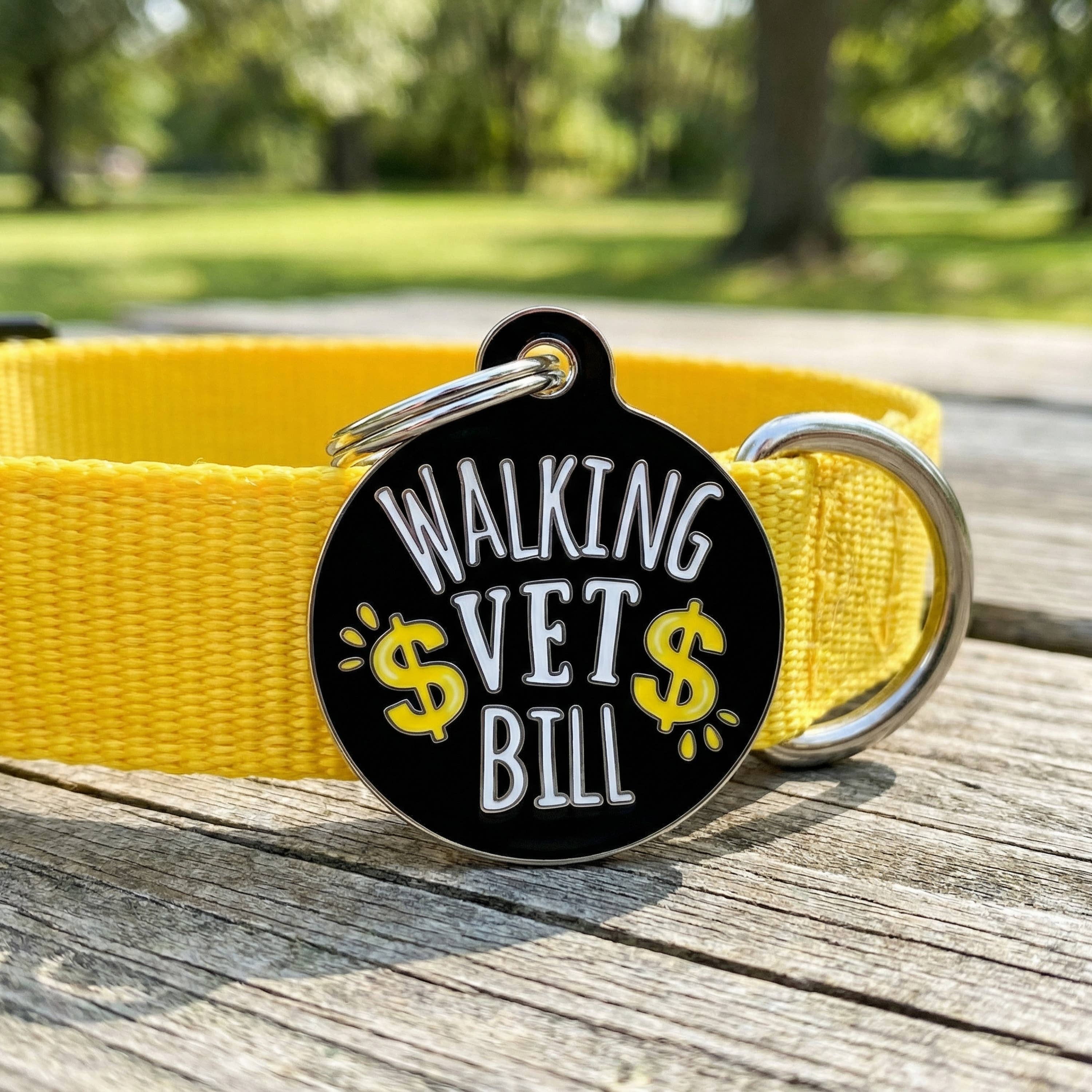 Bad Tags - Wholesale Pet Identification Tag - Cat/Dog - Enamel Dog Tag w/Scannable Pet ID - Walking Vet Bill1