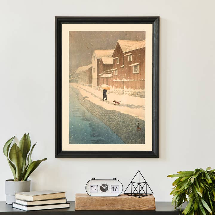 Ink & Drop – wholesale Art print – Shinkawa Riverside, Handa, Bishu Print by Hasui Kawase5