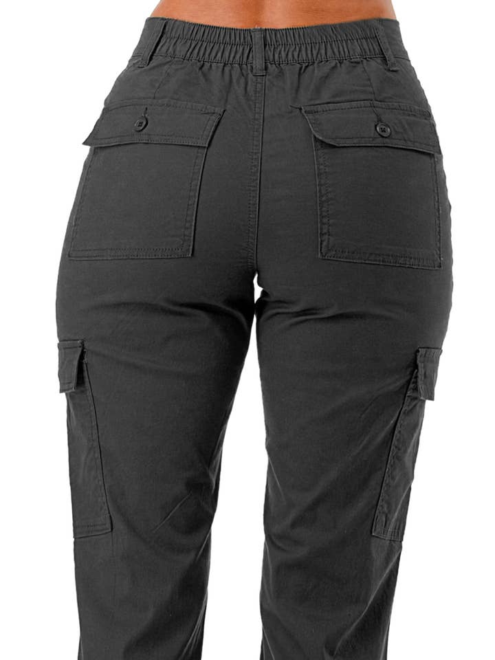 Color 5 - Wholesale Broek - Dames - Gekleurde, geweven cargobroek met rechte pijpen en verstelbare tailleband21