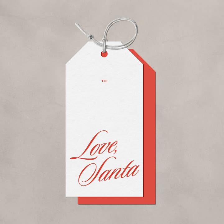 Etiqueta de presente do amor Pai Natal por atacado de Hampton Paper Co.