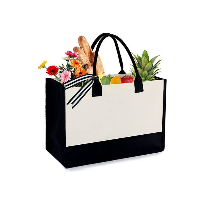 Dames zware canvas draagtas met monogram voor wholesale door particleactive