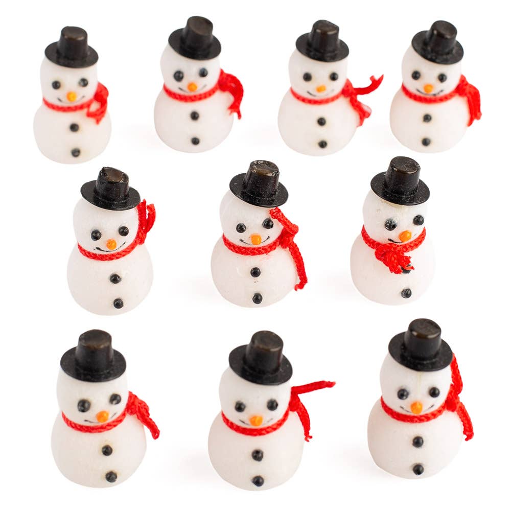 Factory Direct Craft - Wholesale Decorative Tabletop Object - 1-1/2" Miniature Flocked Snowmen (Bag of 10)3