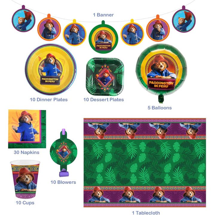Mighty Mojo Toys - Wholesale Party Favor - Paddington Bear Party Supplies Set - Official Peru Movie1