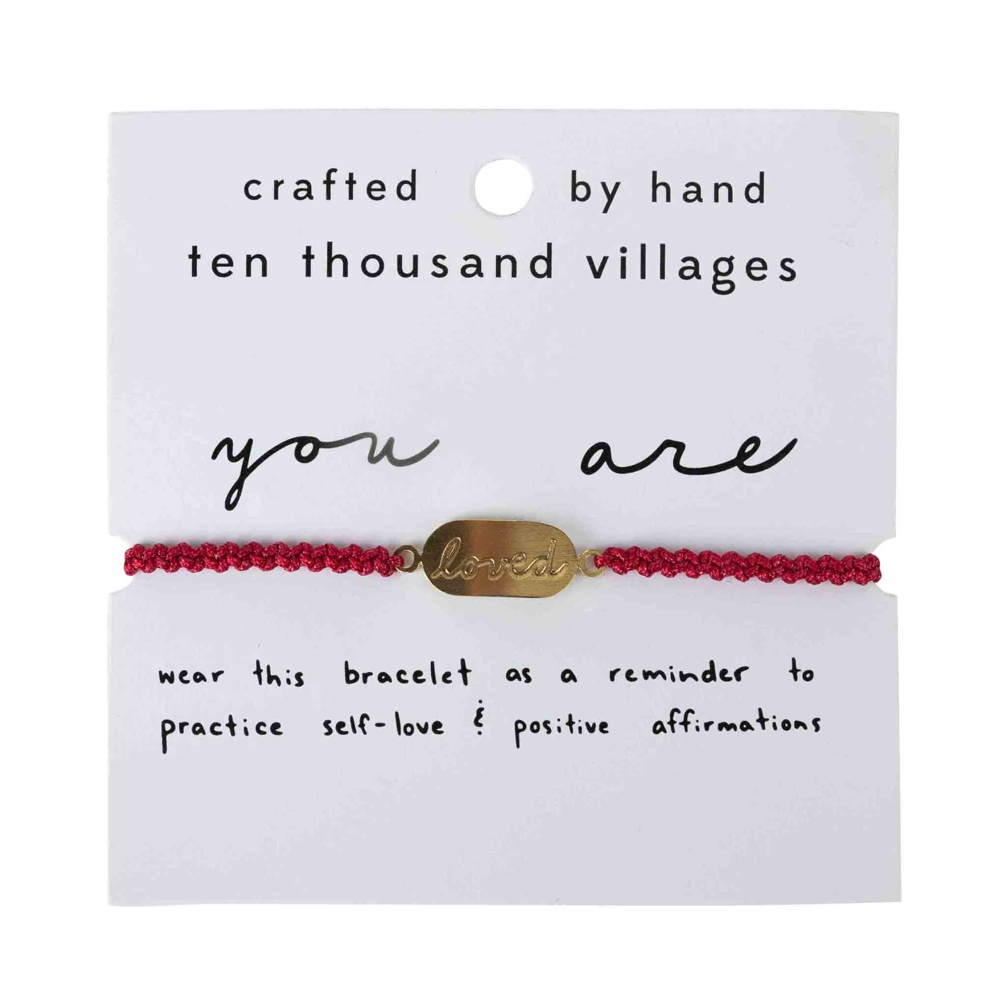 Ten Thousand Villages - Vente Bracelets à breloques/pendentifs - Bracelet d'affirmation - Vous êtes aimé
