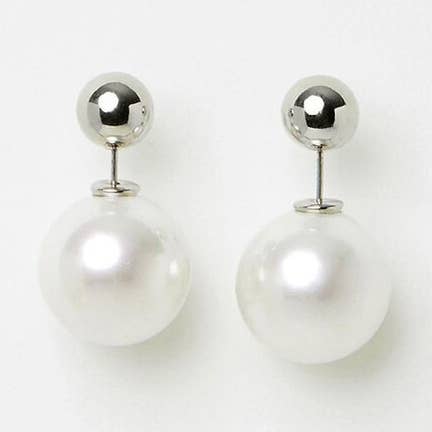 White Pearl .925 Sterling Silver Minimalist Studs for wholesale by Glimmering Handmade