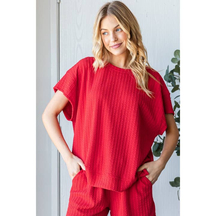 Veveret - Wholesale Knit Top - Women's - Waffle Textured Knit Top6