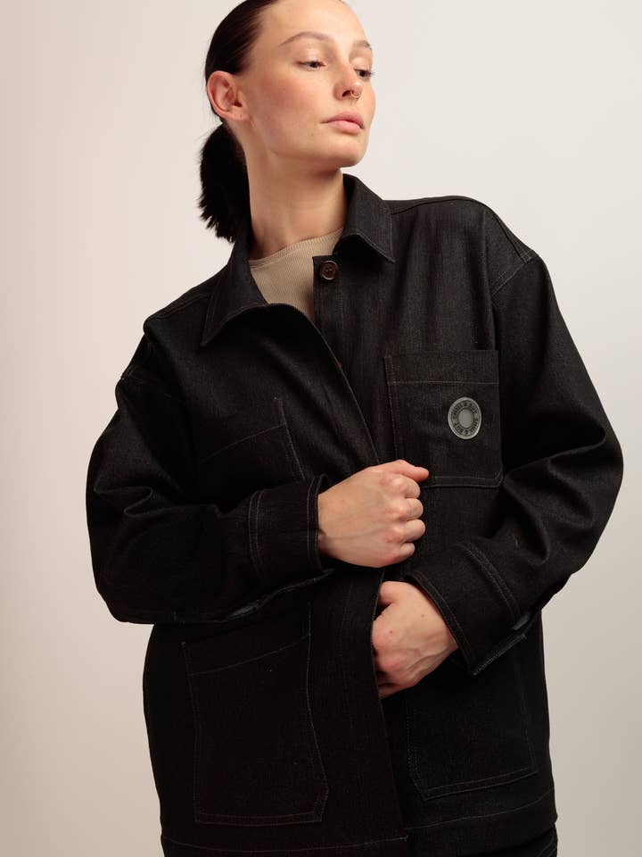 BLACK DENIM JACKET for wholesale by Chill&Buy Studio