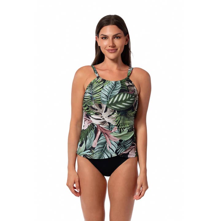 JUNGLE GLAM AUDREY DRAPE TANKINI TOP for wholesale by Jantzen