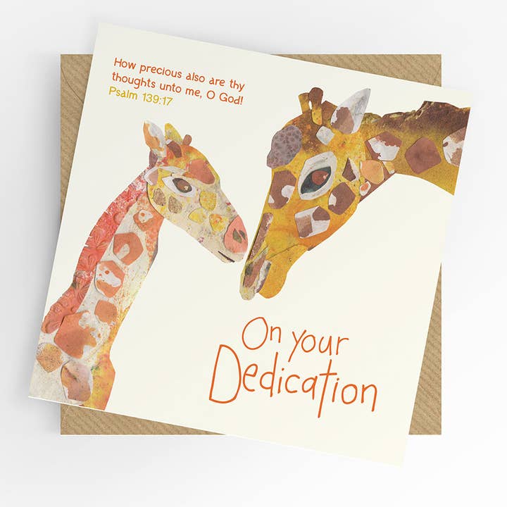 Under the Willow Tree - Wholesale Baby Card - Dedication card, Baby Dedication card, Giraffe