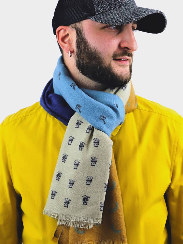 Vintage Cotton Scarf with Banana and Palm Design for wholesale by Scarf Designers