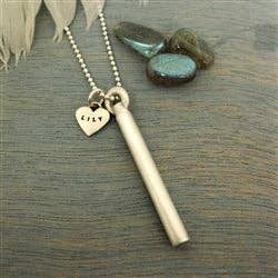 Luxe Design Jewellery - Wholesale Individual Charm/Pendant - Cylinder Urn Pendant for Cremation Ashes Sterling Silver Matte10