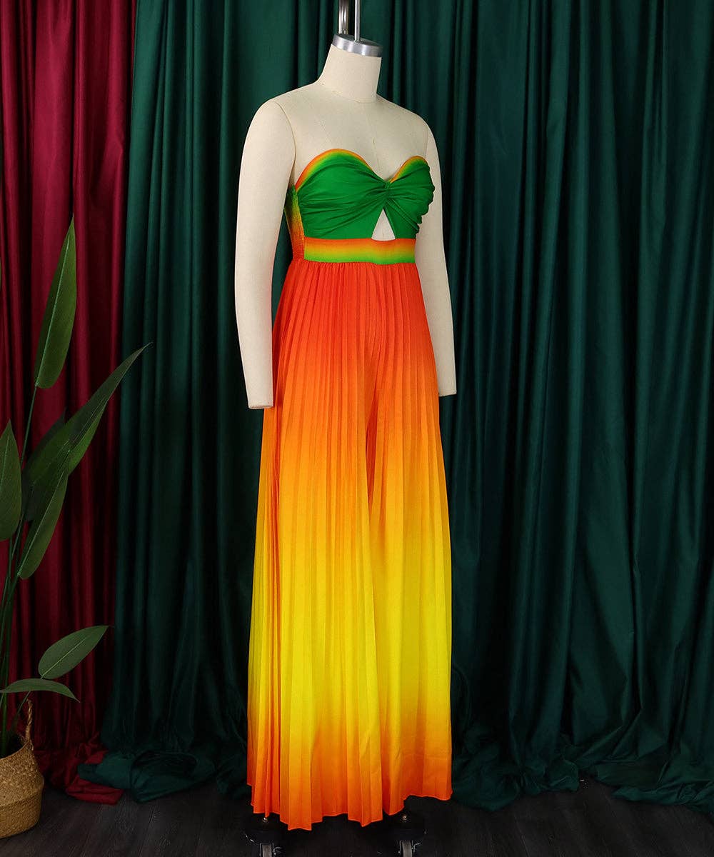 Aria Romance - Wholesale Jumpsuit - Women's - Gradient Strapless Wide-Leg Jumpsuit9