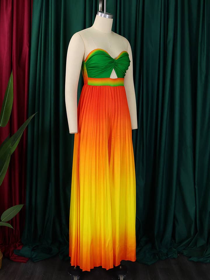 Aria Romance - Wholesale Jumpsuit - Women's - Gradient Strapless Wide-Leg Jumpsuit9