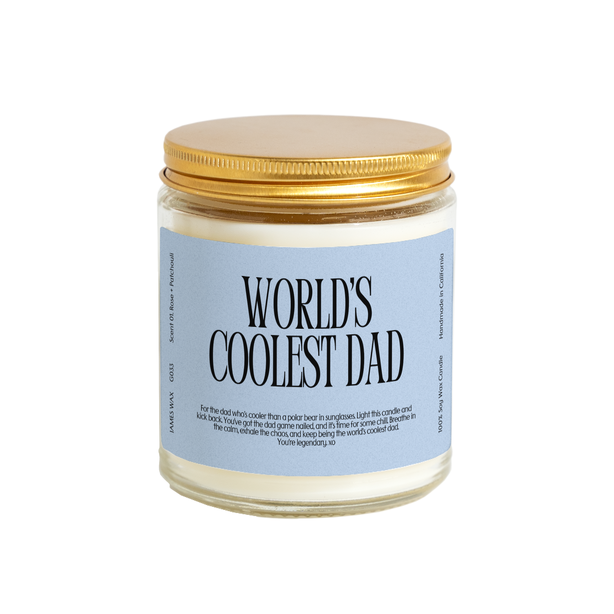 James Wax - Wholesale Jar/Filled Candle - Father's Day Dads World's Coolest Dad Candle G0331