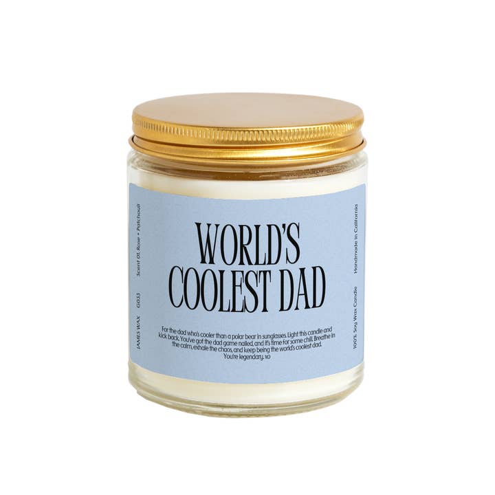 James Wax - Wholesale Jar/Filled Candle - Father's Day Dads World's Coolest Dad Candle G0331