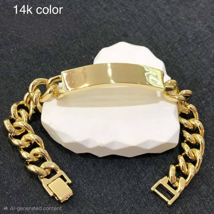 Esclave Cubaine pour Homme xp 14k pour la vente par Angelica Arteaga