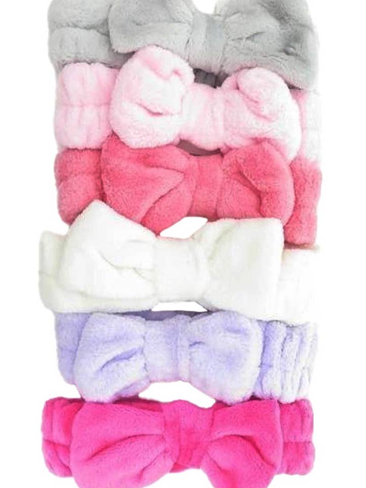 Groot strik haarband scrunchie van zacht fleece voor spa voor wholesale door Cap Zone