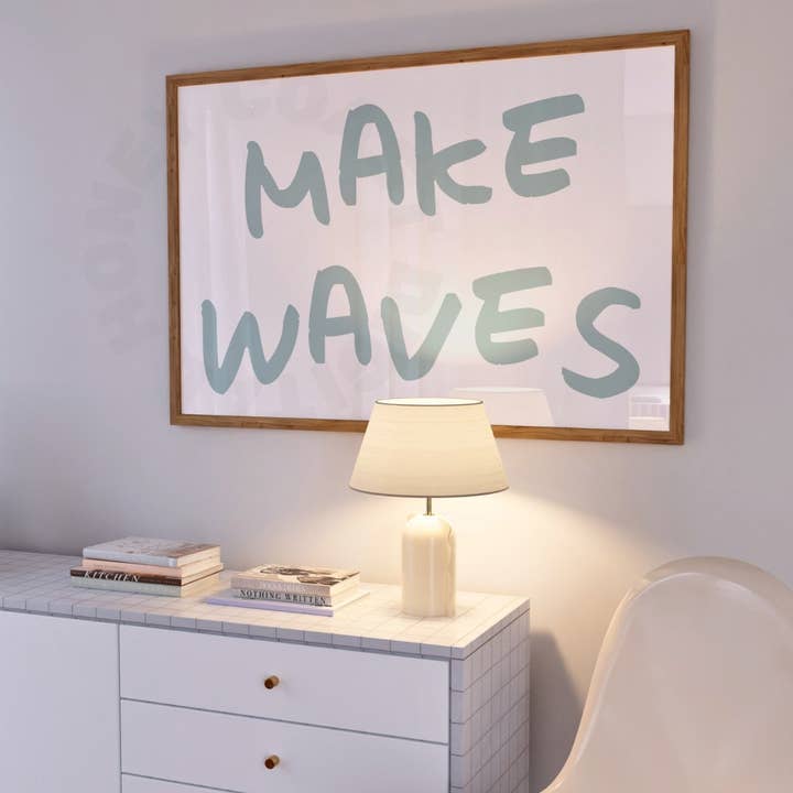 Honey Coast Print Co. - Wholesale Poster - Landscape Make Waves Typography Wall Art Shore Green Prints4