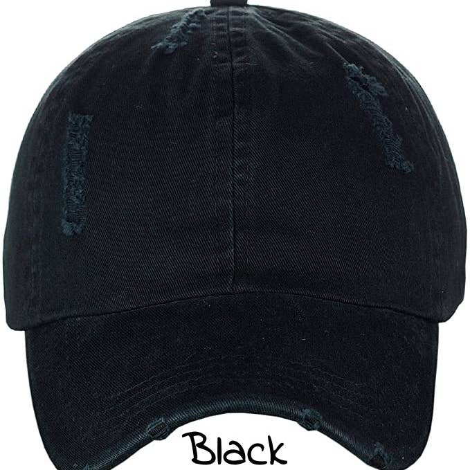 Treasure Bank - Wholesale Ponytail Cap - Women's - PONYFLO Distressed Cotton Ponytail Cap