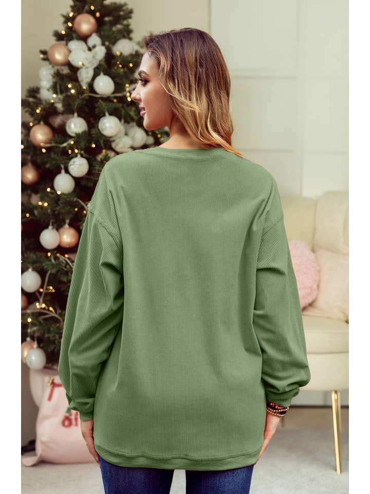 1 the Woman - Vente Sweat-shirt – femme - Sweat-shirt surdimensionné en velours côtelé S-3XL/ 16 couleurs23