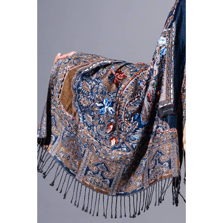 100% Viscose Antique Royal Scarf for wholesale on Faire8