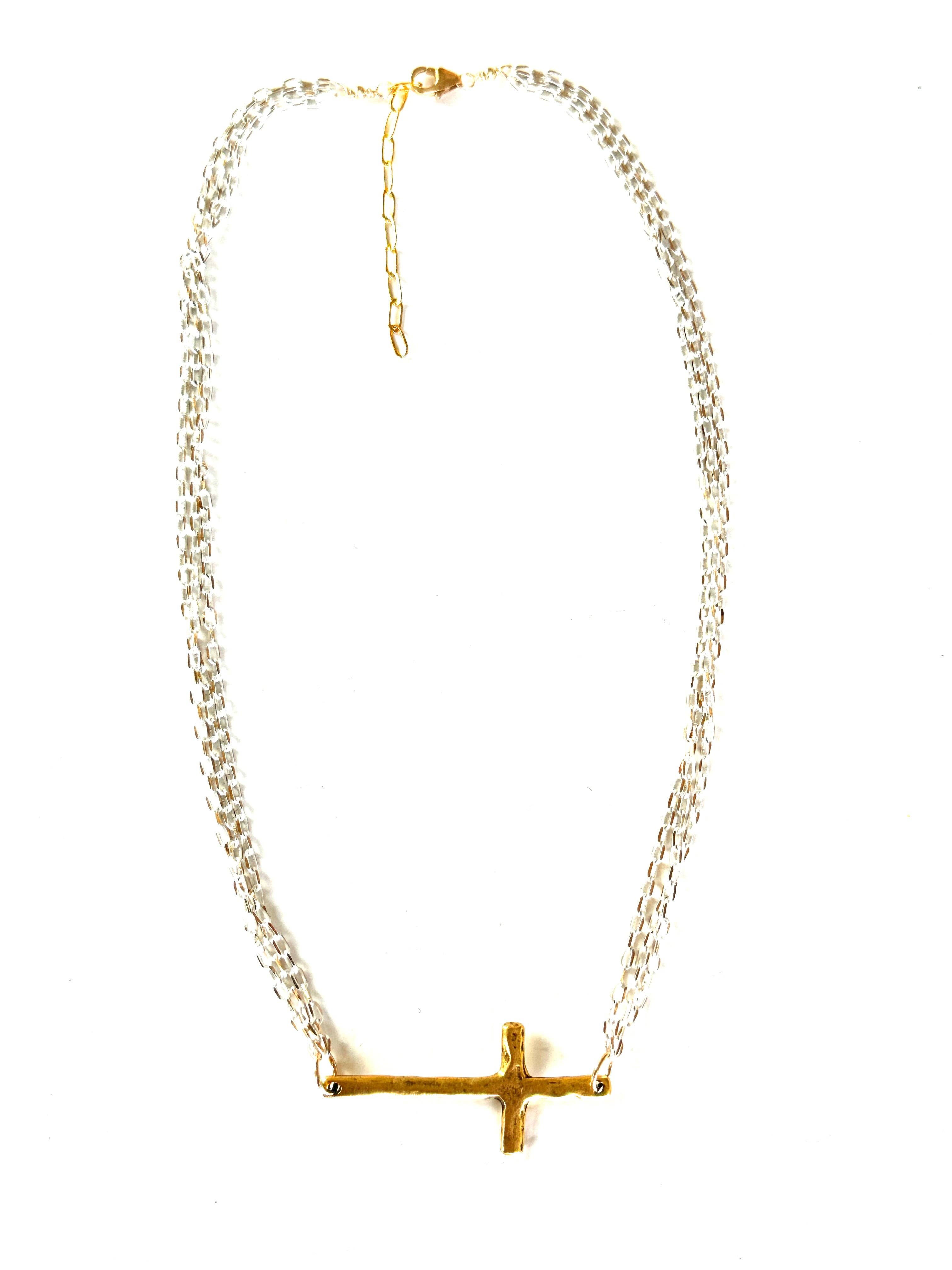 CV Designs - Wholesale Pendant/Charm Necklace - chunky sideways cross-cvnswcr-BEST SELLER2