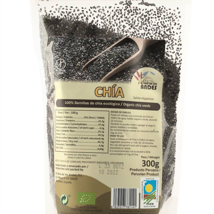 El Oro de los Andes - Wholesale Plant Seeds - CHIA GRAIN 300g ES-ECO-023-MA