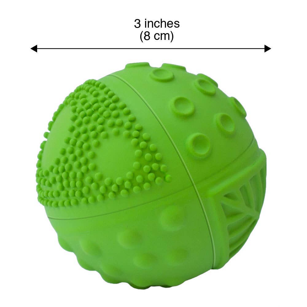 CaaOcho Natural Rubber Toys - Wholesale Sensory Ball - Baby - Natural Rubber 3" Sensory Ball Meadow, Eco-Friendly1